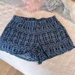Bebop Blue Print Silky Elastic Waist Shorts Photo 10