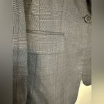 Elie Tahari  Single Button Wool Blend Blazer In Charcoal And Light Gray Plaid 4sz Photo 2