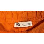 ZARA  Women's Orange Linen Wide Leg Pull on Pants Size Medium Photo 3