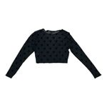 Play Boy Women Crop Top Size L/XL Black Lace Sheer Long Photo 4