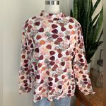 Vintage Fall Leaf Turtleneck Top 100% Cotton teacher size 2X White Photo 7