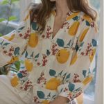 Trovata Quincy Blouse orange fruit womens Beige (small) peasant boho casual Photo 0