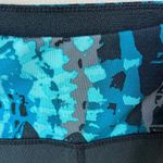 Yoga Pants Charcoal Gray Blue Print Waistband Womens Small Photo 6