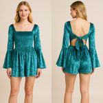 Free People NEW Bali Tightrope Romper In Turquoise Combo, S Photo 1