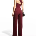 Dress the Population Filippa Jumpsuit Plus Sz XXL Burgundy One Shoulder Wide Leg Photo 2