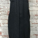 Equipment Femme Tegan Dress S P 100% Silk Black Chevron Sleeveless Button Front Photo 0