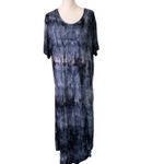 Simply Southern maxi knot shirt dress NWT blue and black tie dye womens xxl Photo 1