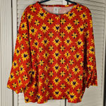 Disney NWOT‎  Parks Womens Orange Morocco Pavillion Mickey Mouse Flower Top 3X Photo 0
