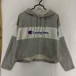 Champion  Cropped Pullover Hoodie Reverse Weave Womens XL Grey Photo 0