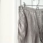 Artisan NY Linen Grey Wide Leg Drawstring Casual Beach Coastal Pants Medium Photo 3