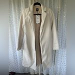 ZARA  NWT Women's Longline Midi Ivory Madam Open Coat Jacket Side Pockets S Photo 1