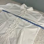 Pendleton  Petites Button Down Ruffle White Long Sleeve Shirt Women’s Size 18 Photo 5