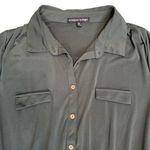 Always Indigo Shirt Dress Olive Green Button Front Belted Long Sleeve Size 1X Photo 3