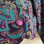 Pendleton Vintage Miss Sophisticates Paisley Button Blazer Purple Teal Wool Photo 8