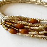 Motion‎ East Vintage Rope Belt Wood Bead Gold Beads 70s Style Boho Women’s Large Brown Photo 1