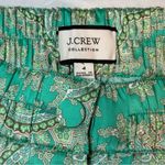 J Crew Collection Drapey Button Top & Pull On Crop Pants Ratti Pendant Paisley S Green Photo 6