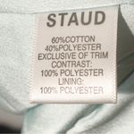 Staud Mint Green Fir Collar Belted Puff Sleeve Trench Coat Removable Collar Size L Photo 6