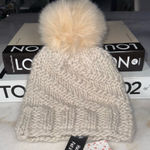 Free People  Pistachio Shell Knit Pom Beanie Faux Fur Lined Womens One Size New Photo 0