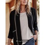 J.Jill $159 PURE JILL Seersucker Jacket Plus 2X Open Quilted Embroidered Lagenlook Boho Photo 14