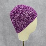 Purple Cable Knit Vintage Y2K Funky Boho Whimsy Beanie Caps Crochet Hats Photo 0