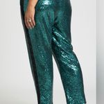 Eloquii High Rise Tapered Sequin Pants Verdant Green Cocktail Party Photo 1