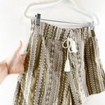House of Harlow Linen High Rise Embroidered Boho Shorts Green Medium Photo 5