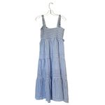 By The River Medium Blue White Strip Coastal Fairy Tiered Bow Accent Midi Dress Photo 4