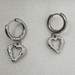 Love Heart Dangle Drop Earrings for Women Silver Photo 0
