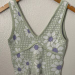 Miss Love  mod flower floral 60s 90s grunge Y2K baby doll fitted knit tank M Photo 0