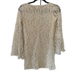 White Long Sleeve Lace Dress Boho Flare Bell Sleeves Photo 1