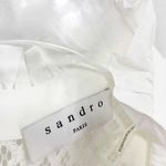 Sandro White Mock Turtle Neck Long Sleeve Lace Blouse Photo 8