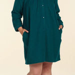 Miss Elaine Robe Womens Large Emerald Green Fleece Long Snap Front Soft Lounge Photo 0
