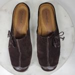 Vintage Naturalizer Natural Soul Fanner Suede Mules Womens 7 Brown Leather Bow Photo 2