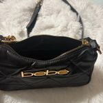 Bebe  Gia Crossbody Bag Black Quilted Faux Leather Gold Chain Strap Purse Photo 5