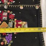 Victoria Jones Vintage Sweater Womens XL Black Holiday Christmas Knit Cardigan Photo 6