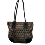 Fendi Navy Zucca Tote - piping wear Photo 7