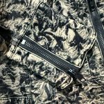 Free People  Follow the Flock Velvet Flocked Black / Tan Moto Jacket Size 2 Photo 6