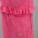 Lilly Pulitzer Lowe Fiesta Pink Pretty Gingham Strapless Peplum Dress 6 neon Photo 4