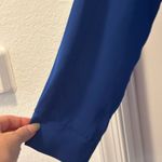 Adrienne Vittadini  Blue Relaxed Blouse with Mandarin Collar Size Large Photo 2