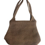 The Sak  Crochet Knit Hobo Bag Brown Neutral Small Purse Boho Classic Photo 0