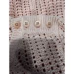 Talbots  Women's Pullover Crew Neck Crochet Sweater Button Shoulder Peach Size SP Photo 6