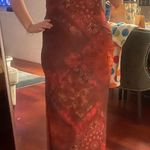 Red Patterned Maxi Dress Photo 0