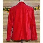 Vintage Womens 20 Red Velvet Double Button Blazer Jacket Holiday Party Christmas Size undefined Photo 6