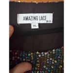 Amazing Lace  Oil Slick Sequin Tiered Babydoll Concert and Party Mini Dress XL Photo 4