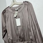 Aritzia Wilfred Gray Pleated Tie Front Sundress Photo 5