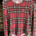 Victoria's Secret  Pink Cozy Plaid Long Sleeve Sleepwear Shirt Super Soft Size S Photo 0