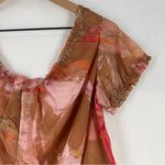 Diane Von Furstenberg Diane‎ Von Furstenberg Silk Blend Floral Print Sheer Chiffon Scoop Neck Blouse Photo 8