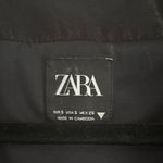 ZARA Elegant Black Long Sleeve Dark Gray Velvet Wrap Blouse Women’s Size Small Photo 4