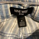 Nine West NWT Women’s  striped denim capris chrystie cropped jeans blue white Photo 7