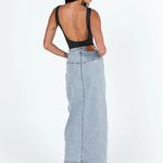 Princess Polly Maxi Denim Skirt Slit Photo 1